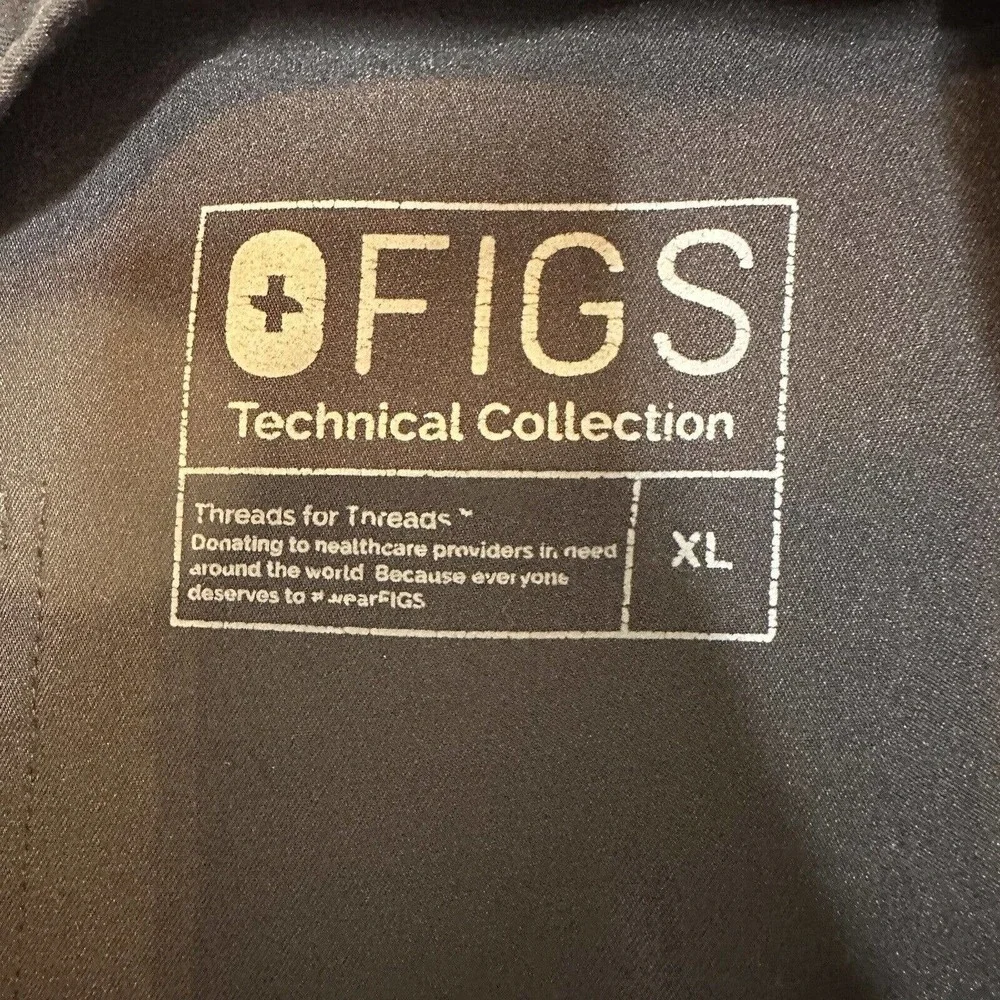 Men's Figs Technical Collection Pants Elastic Waist with Drawstring Black XL